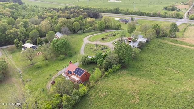 aerial view with a rural view