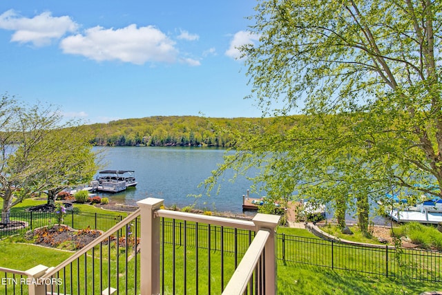 water view with a boat dock