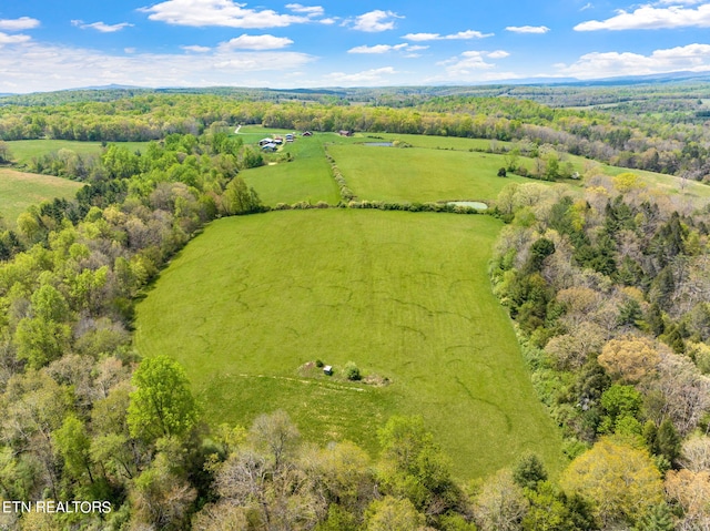 bird's eye view featuring a rural view