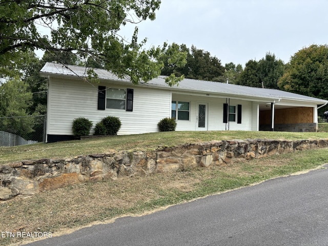 view of single story home