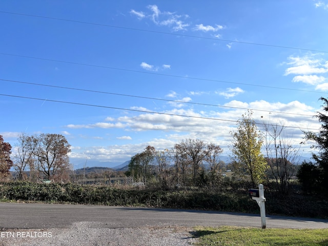 view of street with a mountain view