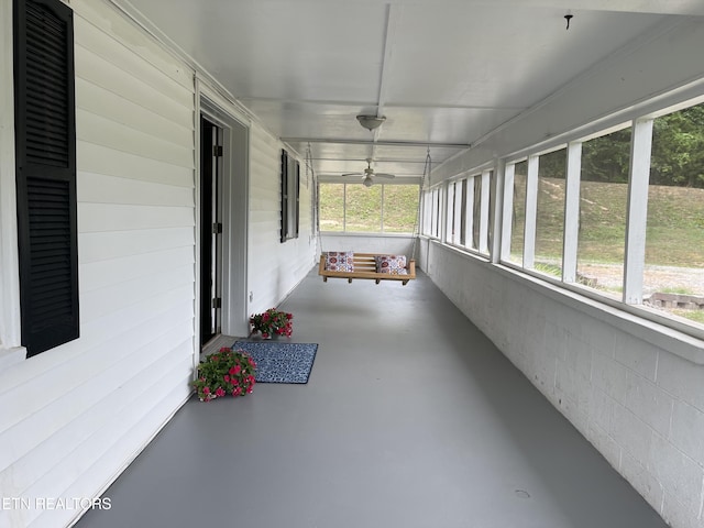 view of unfurnished sunroom