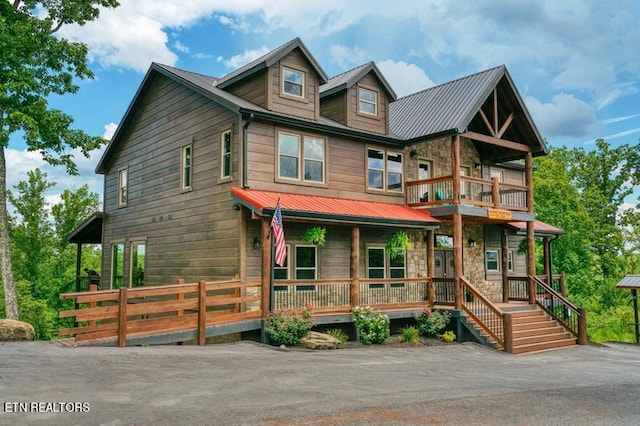 view of front of property with covered porch