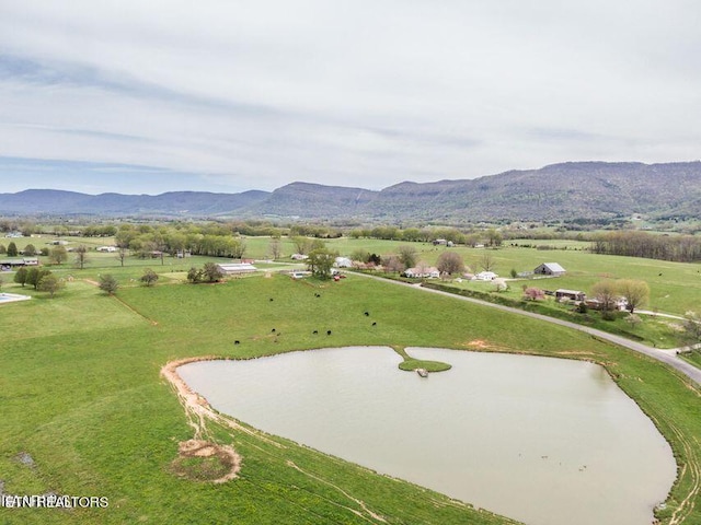 view of property's community with a rural view and a water and mountain view