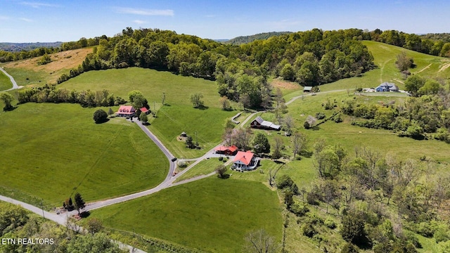 aerial view with a rural view