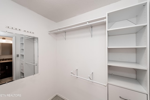 walk in closet featuring a sink