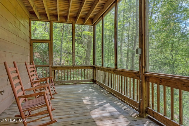 view of unfurnished sunroom