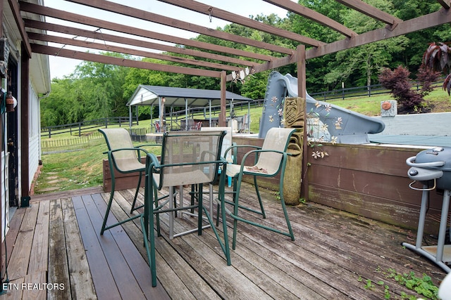 deck with a pergola