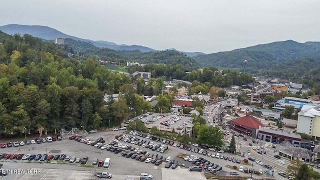 drone / aerial view with a mountain view