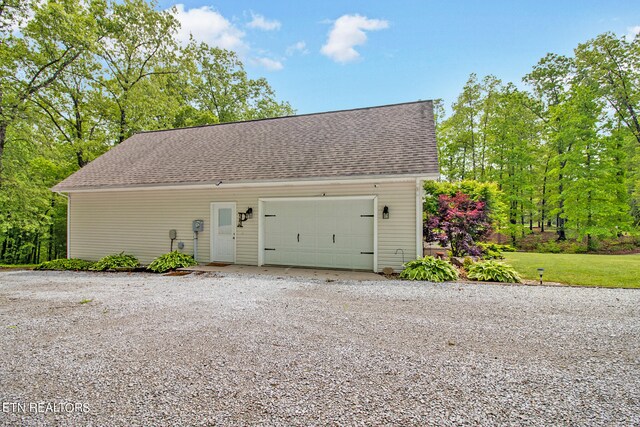 view of garage