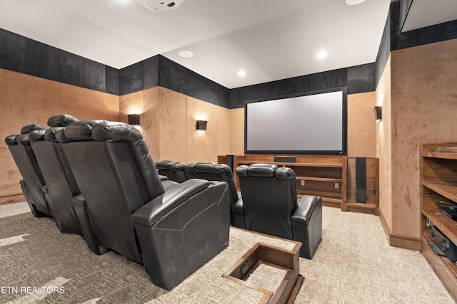 view of carpeted cinema room