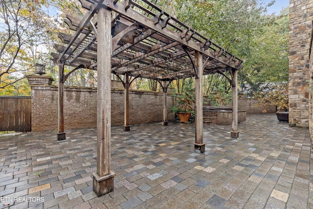 view of patio / terrace with a pergola