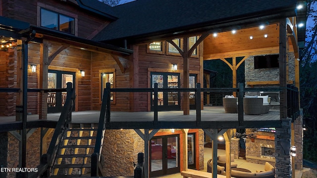 view of home's exterior featuring french doors