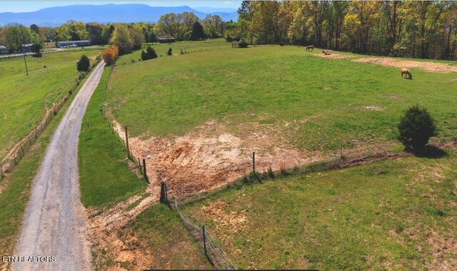 aerial view featuring a rural view