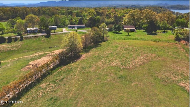 aerial view featuring a rural view