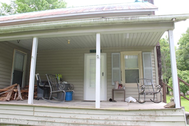 exterior space with covered porch