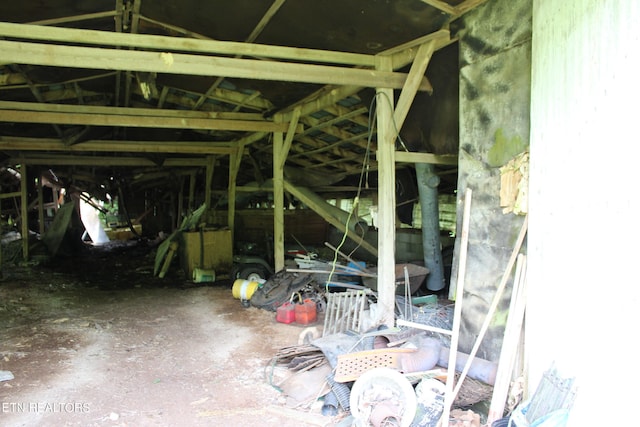 view of unfinished attic