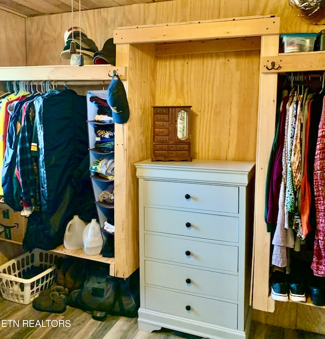 spacious closet with wood-type flooring