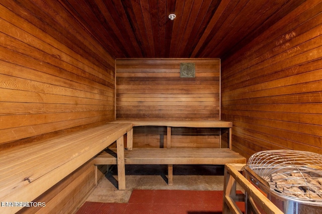 view of sauna