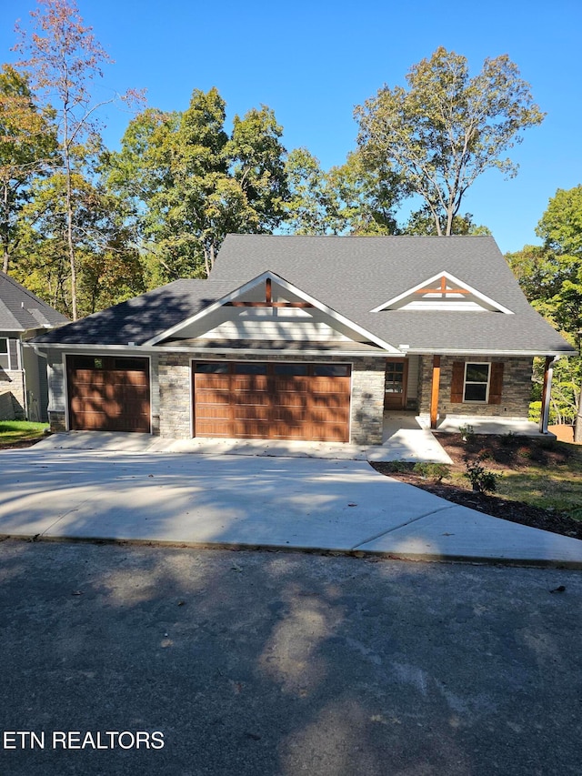 view of front of house with a garage