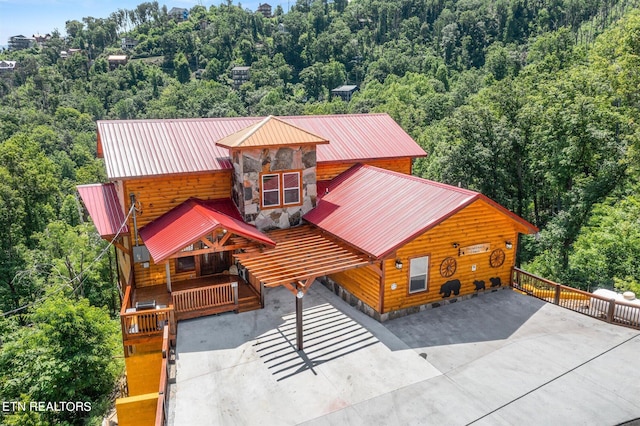 view of log-style house