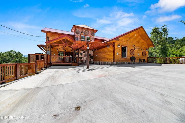 view of log-style house