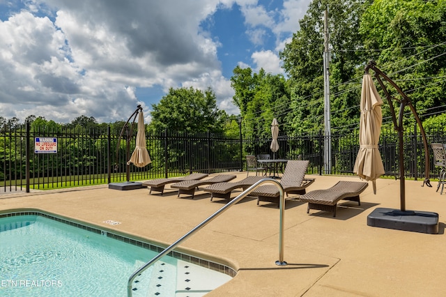 view of pool with a patio area