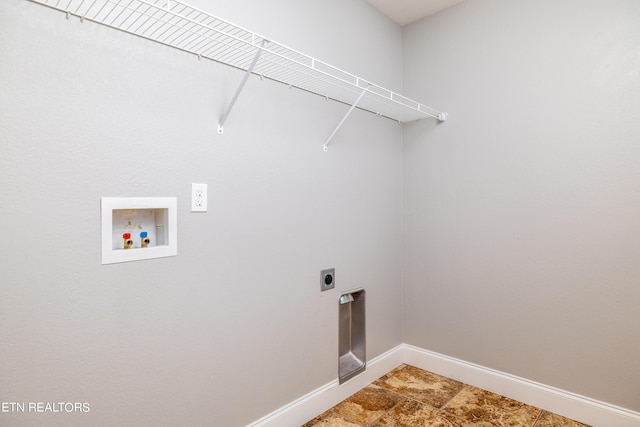 washroom with washer hookup and electric dryer hookup