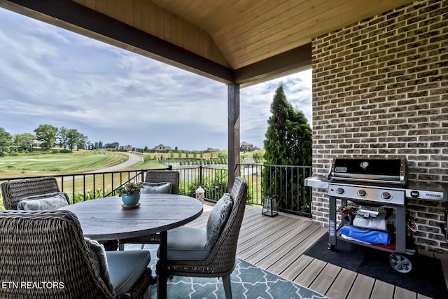 deck featuring grilling area