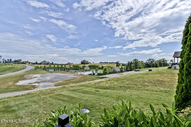 view of home's community with a water view