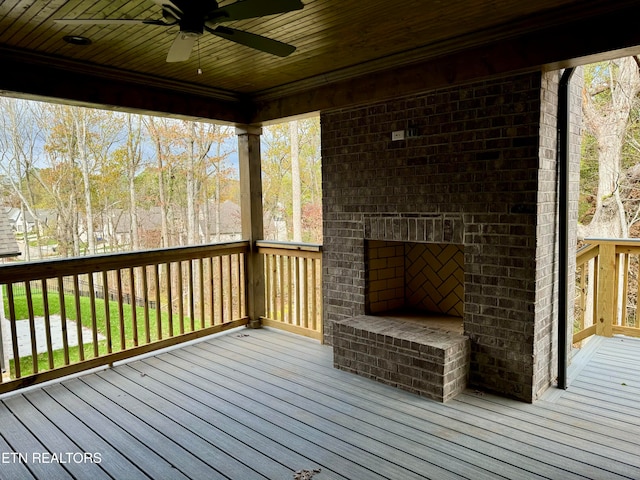 deck featuring ceiling fan