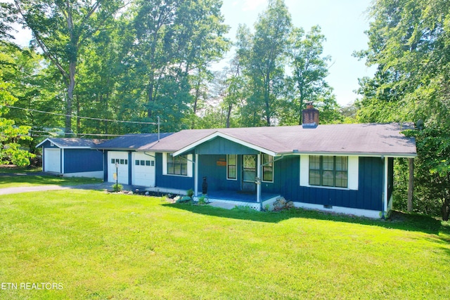 2109 Key Way, Sevierville, TN 37876 - ranch-style home featuring a chimney, a porch, and a front yard