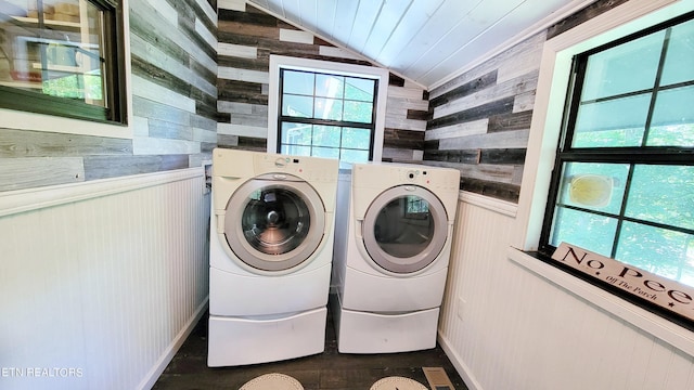 2109 Key Way, Sevierville, TN 37876 - laundry room with wooden walls and washer and clothes dryer