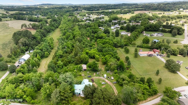 aerial view with a rural view