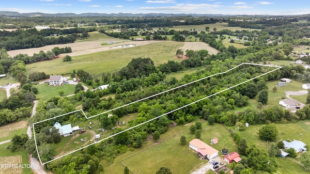 aerial view with a rural view