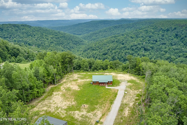 aerial view featuring a mountain view