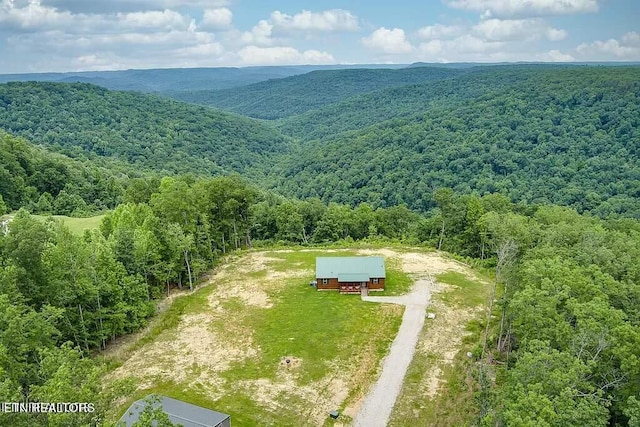 bird's eye view featuring a mountain view