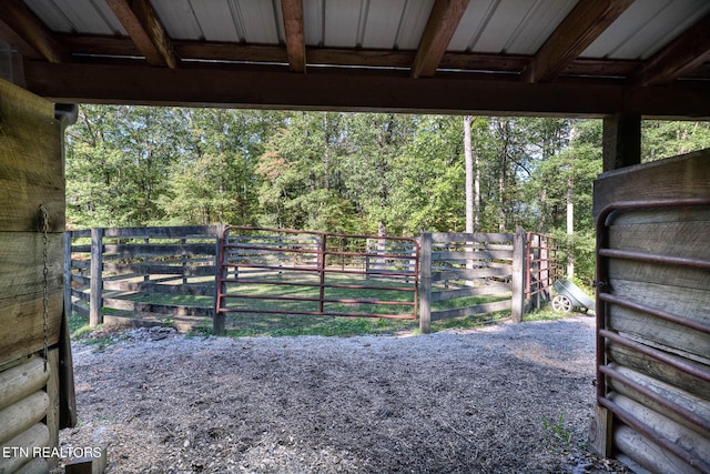 view of yard with an outbuilding