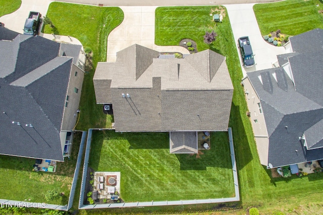 drone / aerial view with a residential view