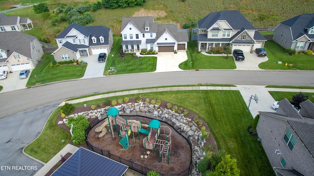 drone / aerial view featuring a residential view