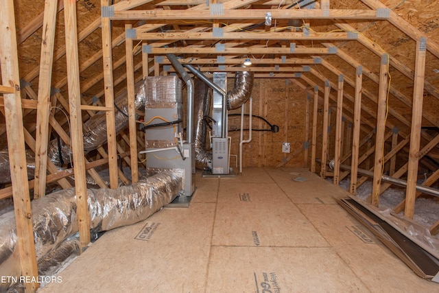 view of unfinished attic