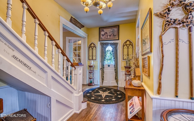 foyer with hardwood / wood-style flooring