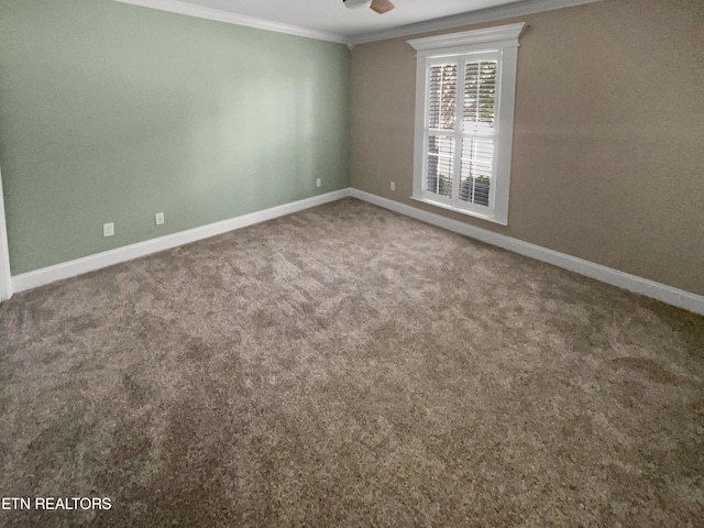 2113 Griffitts Mill Cir, Maryville, TN 37803 - carpeted empty room featuring crown molding, baseboards, and ceiling fan