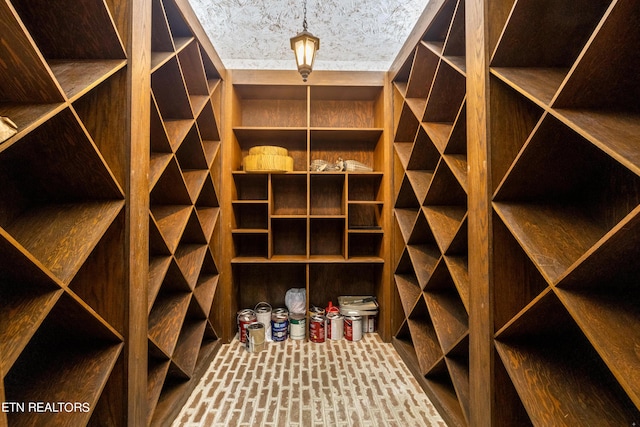 view of wine cellar