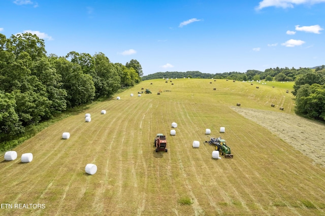 drone / aerial view with a rural view