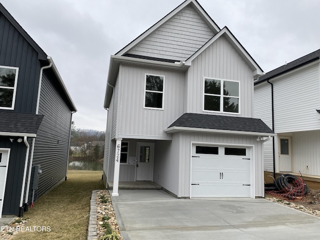 view of front of home with a garage