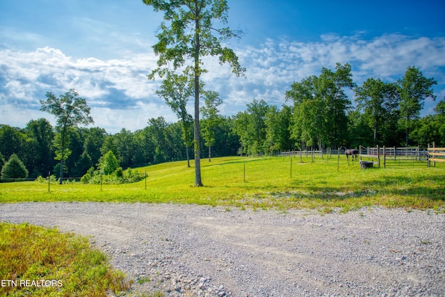 view of street featuring a rural view