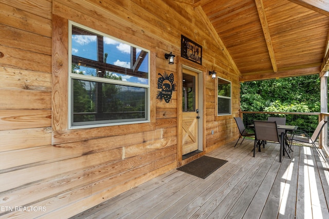 wooden deck with a porch