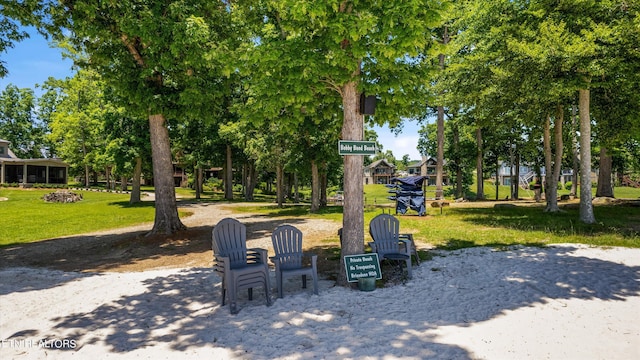 view of community featuring a yard