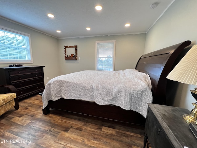 bedroom featuring dark wood-type flooring